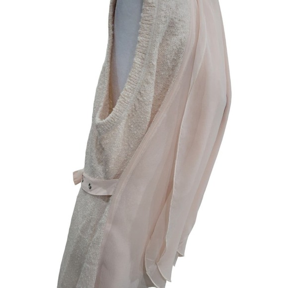 Soft Surroundings Women's Chiffon Waterfall Draped Sweater Vest Size‎ Small Pink - Picture 12 of 12